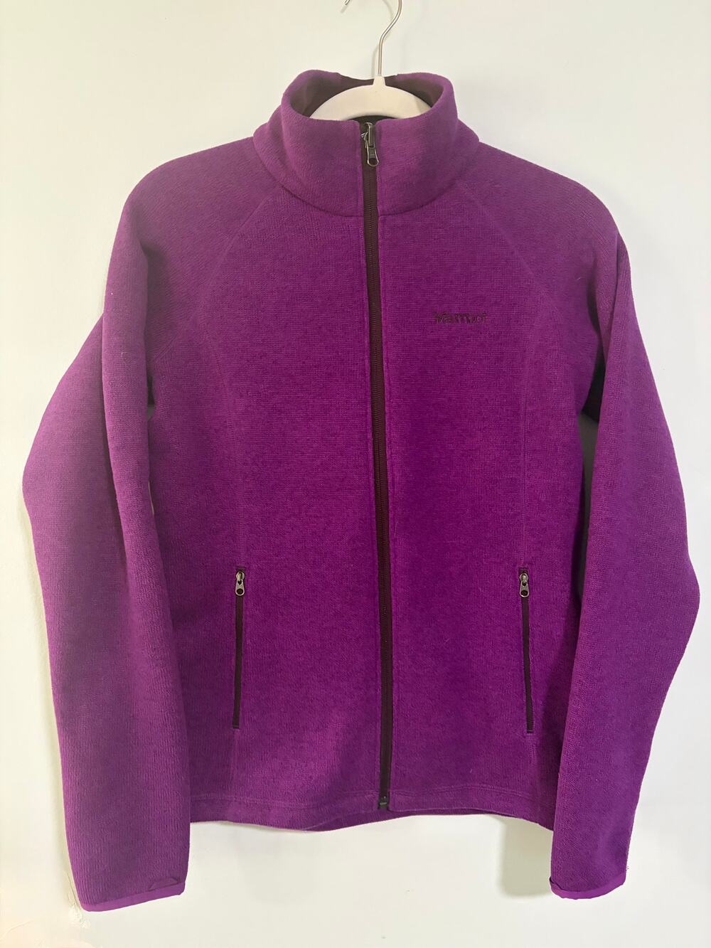 Marmot Polartec Fleece Jacket Women's Small Purple Full Zip Outdoor Hiking